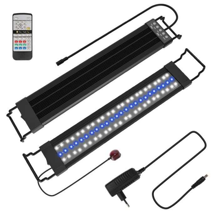 Meilleurs prix pour Tubiaz LED Aquarium Dimmable avec Télécommande Éclairage pour Plante Poisson,50.5cm,55-80CM Extensible Lampe