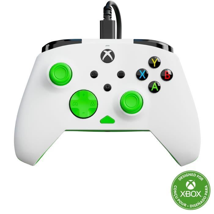 Manette de jeu - Xbox Series XS Xbox One et PC - Rematch Core - RGB - Filaire - Blanc / Vert - TURTLE BEACH
