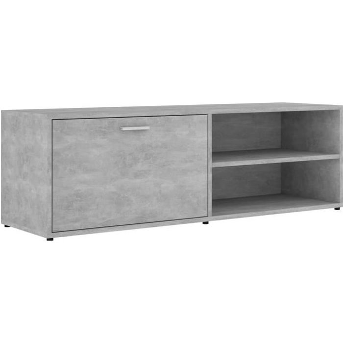 vidaXL Meuble TV Gris béton 120x34x37 cm Aggloméré
