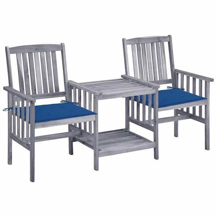 vidaXL Chaises de jardin avec table à thé Acacia - vue 3