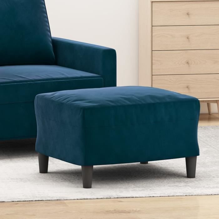 349302 vidaXL Repose-pied Bleu 60x50x41 cm Velours