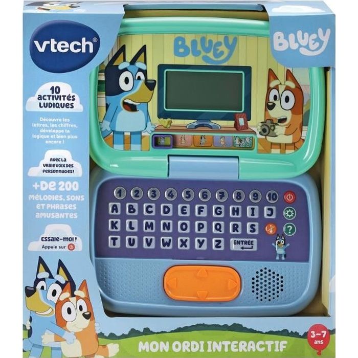 VTech Bluey Mon Ordi Interactif Ordinateur Enfant avec Écran Rétroéclairé 10 Activités et Jeux Éducatifs Cadeau Enfant de à Contenu en Français - vue 8