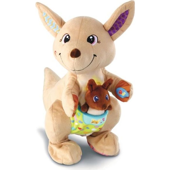 Peluche marionnette Kangourou avec bébé