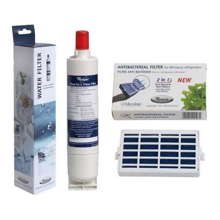 Pack 1 filtre MICROBAN 481248048172 + 1 filtre SBS002 481281729632 (101547-58398) - Réfrigérateur, congélateur - WHIRLPOOL (10827)