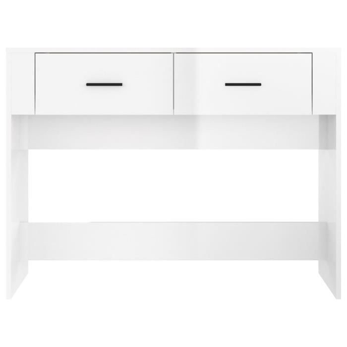 wxs - table console blanc brillant 100x39x75 cm bois d'ingénierie - dx4538