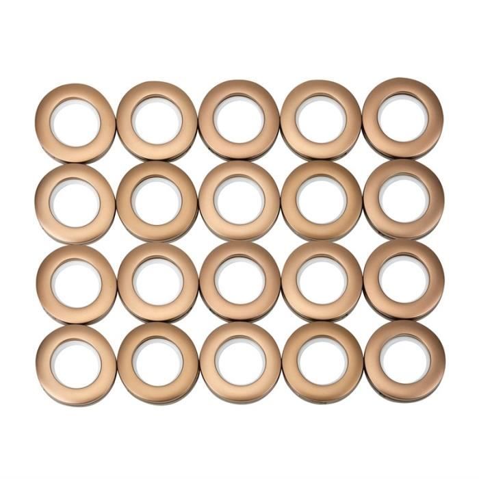 Lot De 32 Anneaux De Rideau Avec Pinces - Doré, Acier Inoxydable 32 Mm - Pour Rideaux De Douche Et Fenêtres