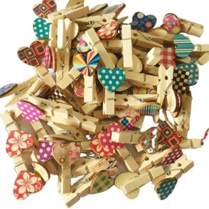 100 Pièces Mini Pinces À Linge En Bois Photo Clips Bois Photo Clips