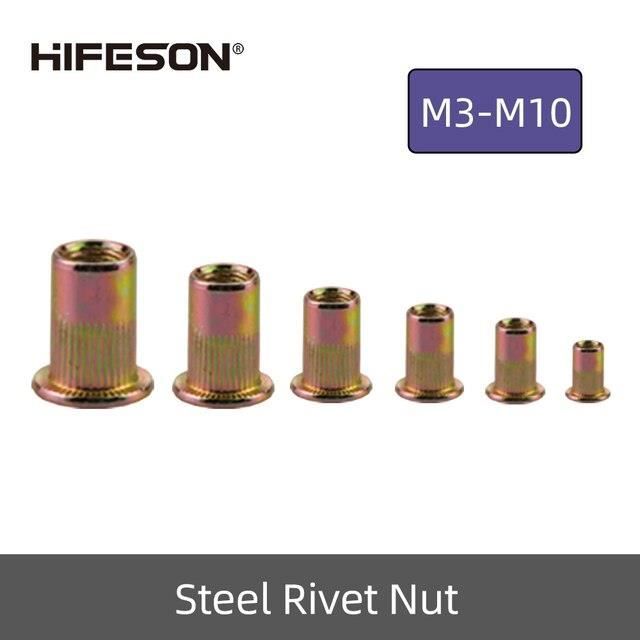 Mandrins écrous à Riveter écrou à Sertir Kit 7 Têtes De Rivet Pour Riveteuse - M3 M4 M5 M6 M8 M10 M12 - Acier Traité - Pour Riveteuse Manuelle écrous à Sertir