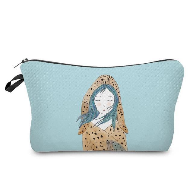 Petit Sac à Cordon (drawstring Bag) En Peluche Motif Panthère Rose - Pour Cosmétiques, Appareil Photo - Neuf