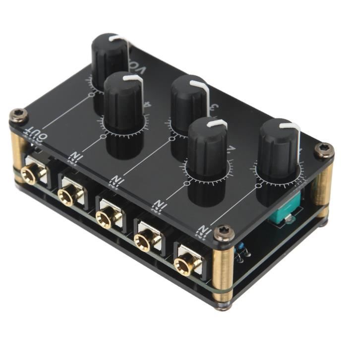 Mini Mélangeur Audio 4 Canaux Stéréo/mono Avec Entrées 3,5 Mm Et 6,35 Mm, Neuf