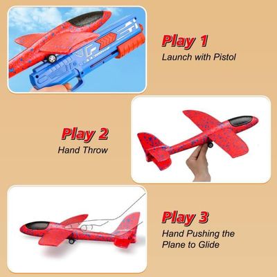 Set avion avec pistolet lanceur L.23cm Set avion avec pistolet lanceur L.23cm