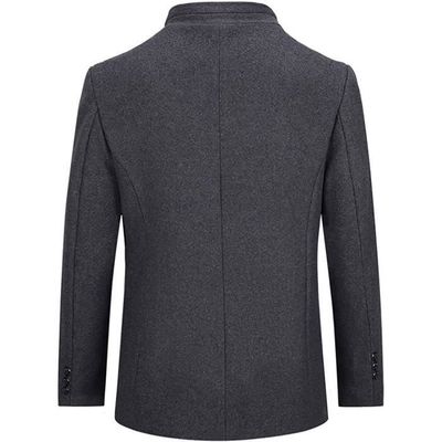 Manteau D'hiver Homme En Laine Et Polyester – Coupe Longue Décontractée, Col Rabattable, Idéal Automne-hiver