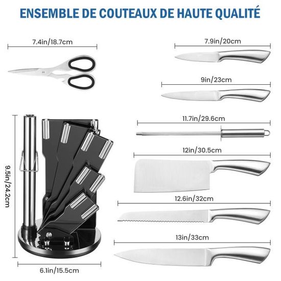 Couteaux de Cuisine Professionnels, BIENCOME® 13 Pièces Ensemble