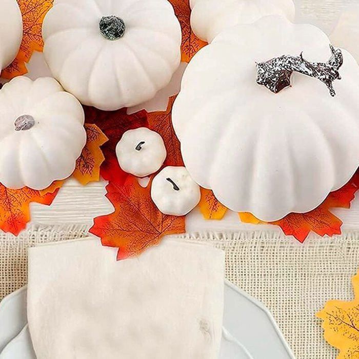 24 Mini Citrouilles Artificielles Pour Déco Automne Et Halloween - Orange, Marron, Beige - Lot Décoration Table, Mariage, Thanksgiving