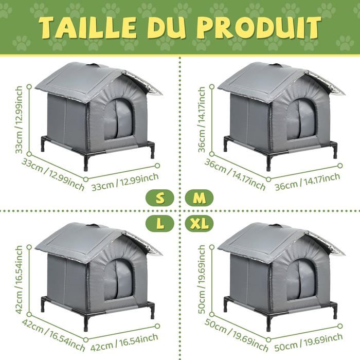 Maison Pour Chat Extérieur Hiver, Niche Pour Chat Exterieur Isolée Hiver, Abri Pour Chat Exterieur Avec Cabane
