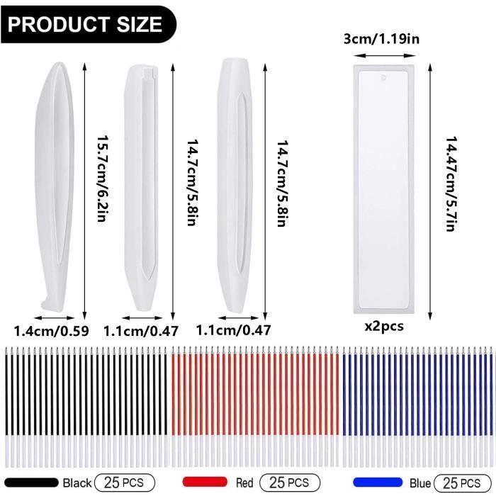 Wekuw 8 Pièces Moule Resine Epoxy Stylo à Bille, Moule Silicone, Moule