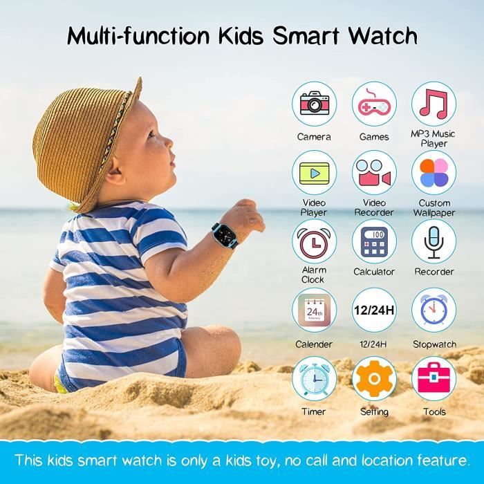 Montre Connectée Enfant Fille Garçon Avec 22 Jeux Éducatifs, Smartwatch Montre Connectée Enfant Fille Garçon Avec 22 Jeux Éducatifs, Smartwatch