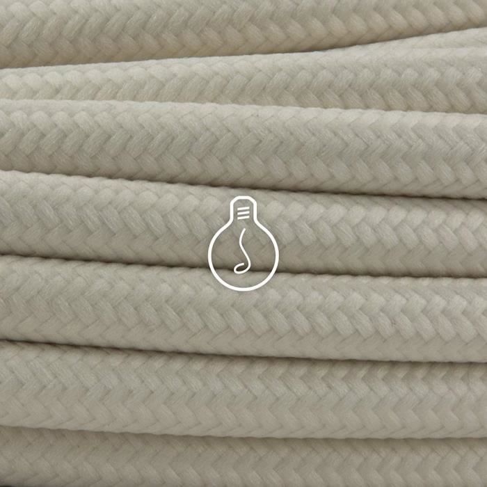 Câble Électrique Textile Vintage Amarcords - Fil Tissé Jute Noir 2x0,75 Mm² - 10 Mètres - Pour Lustres, Lampes