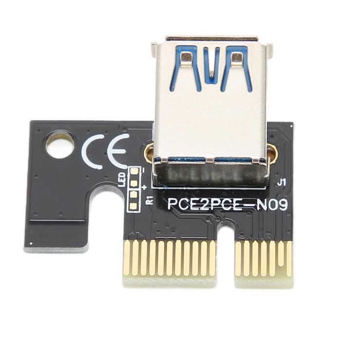 Fdit Riser PCIE 1x à 16x PCIE Riser Stable 8 FP condensateurs plaqué or ...