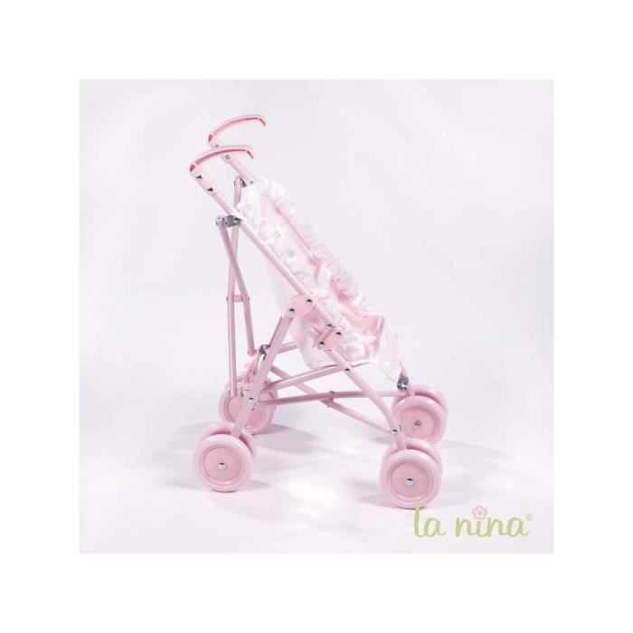 Poussette canne La Nina Carlota Grande taille 8 roues Rose Cdiscount Jeux Jouets