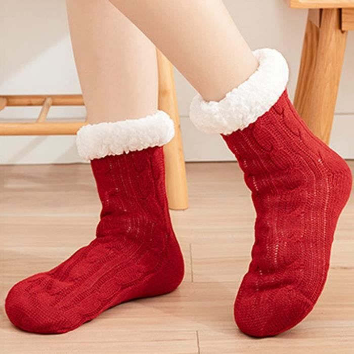 Hiver femmes chaussette douce chaussettes antidérapantes pour