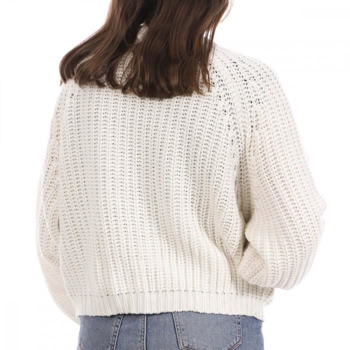 Gilet Écru femme Teddy Smith Brynn Col V Manches longues