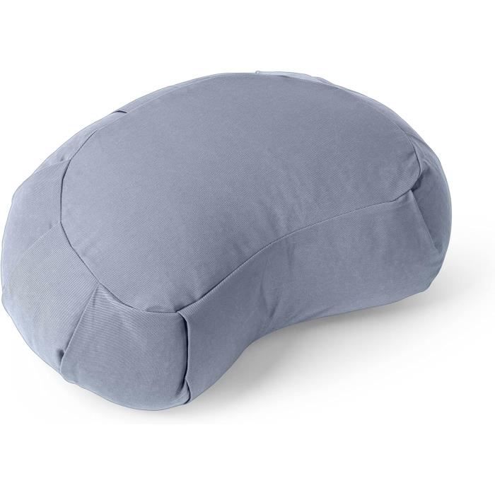 Coussin Méditation Lotuscrafts Zafu Demi-Lune - Rembourrage Épeautre Bio - Housse Coton Lavable - 15cm