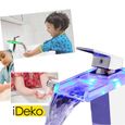 iDeko® Robinet Mitigeur cascade en verre LED 3 couleur-2