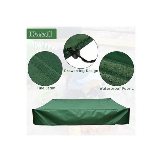 Hemoton Bâche De Protection Pour Bac à Sable – 120x120 Cm – Étanche Avec Cordon De Serrage