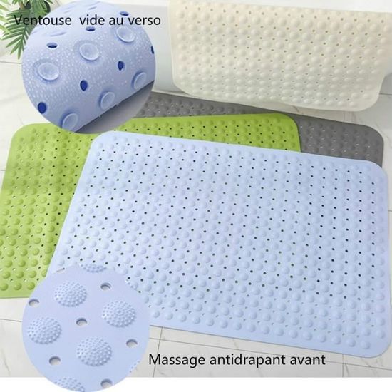 Tapis De Douche Antidérapant 45×78 Cm Gris – Ventouses Puissantes, Séchage Rapide, Anti-Moisissure Tapis Douche Antidérapant