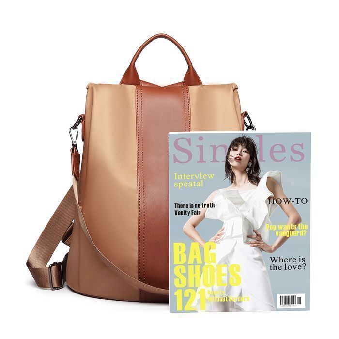 Sac à Dos Gianni Bini Cuir Vegan Marron Et Rose - Grand Format, Idéal Voyage/school - Occasion