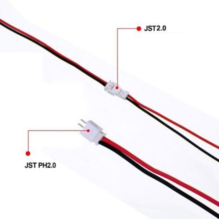 D-Orange – Lot De 20 Paires De Connecteurs JST 2 Broches 22 AWG – Câbles 100 Mm – Pour LED, Hélicoptère RC Et Moteur – Mâle Et Femelle