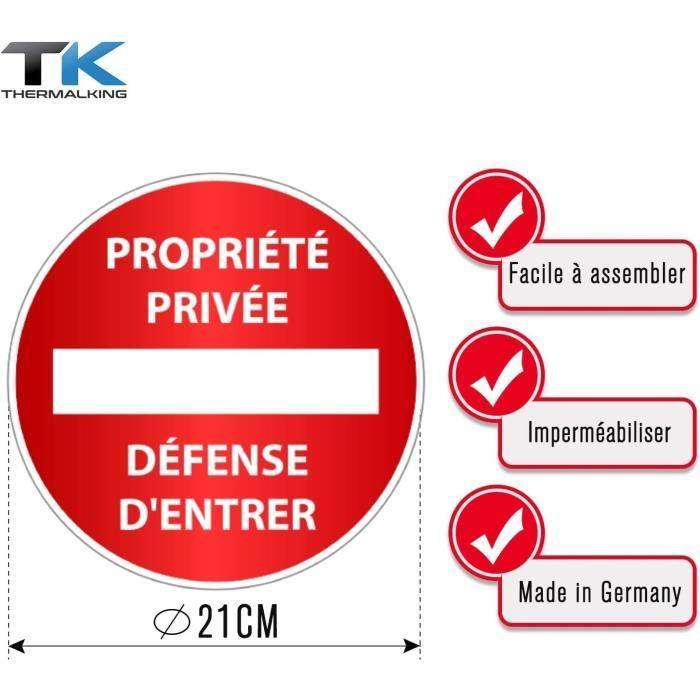 Disque autocollant sens interdit propriété privée défense d'entrer, Panneaux de