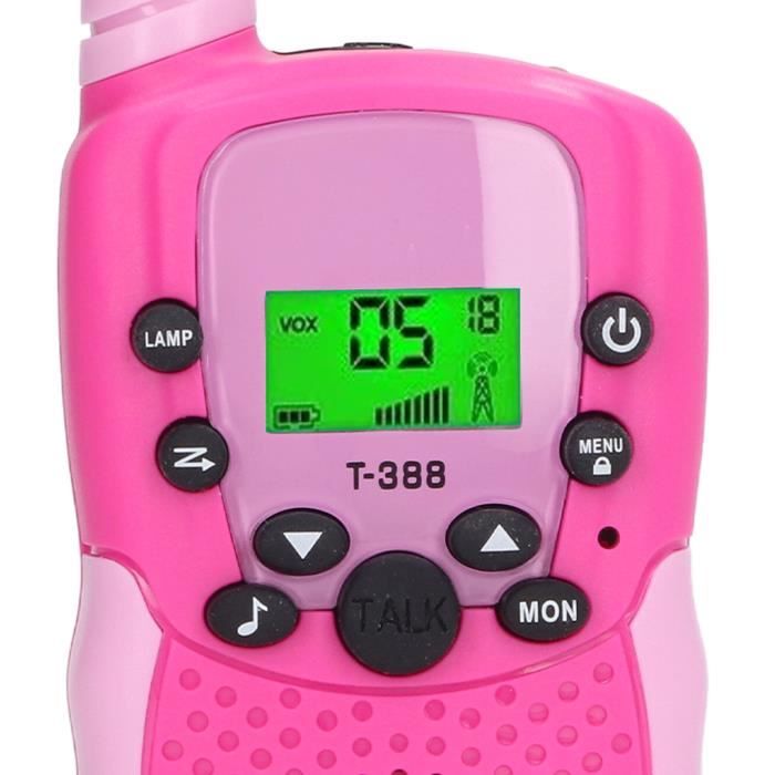 Talkie Walkie Enfant 3 Pièces – Longue Portée 3km, 8 Canaux, Lampe Torche, écran LCD, Cadeau 3-12 Ans Camping