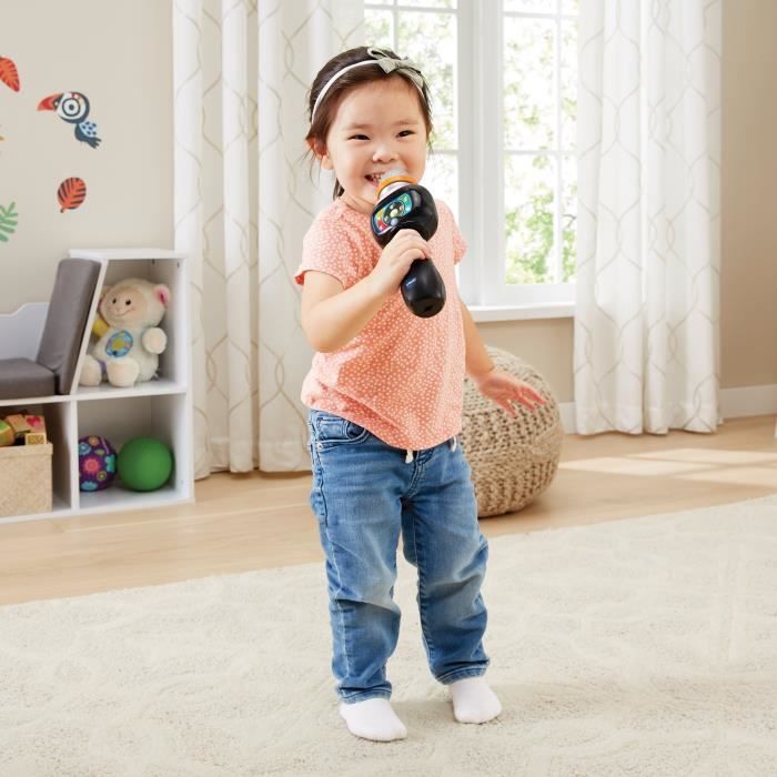 Microphone Karaoké Enfant VTech - Bluetooth, Effets Vocaux, Lumineux - Dès 2 Ans - Français - Cadeau Musical