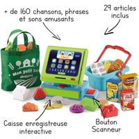 Caisse Enregistreuse Interactive Pour Enfants 3-5 Ans – Avec Scanner, Imprimante Et Boutons – Jeu De Rôle Pour Apprendre à Compter Et Scanner – Bleu