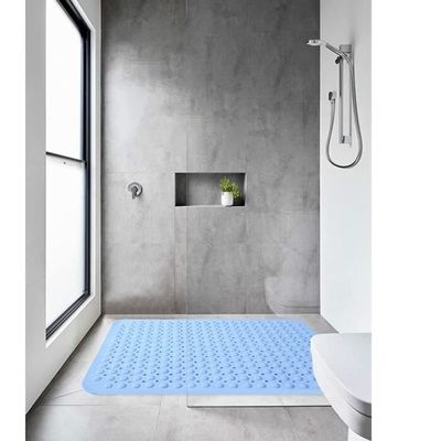 Tapis de Douche Antidérapant Bleu avec Trous de Drainage pour Baignoire Sécurité