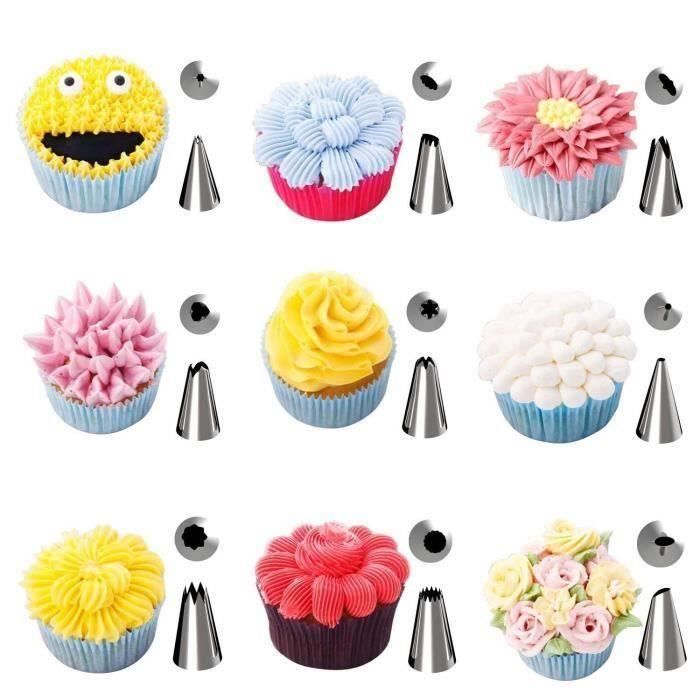 Kit De 3 Douilles à Pâtisserie En Acier Inoxydable - Buses Pour Décoration De Gâteaux, Tartes, Cupcakes
