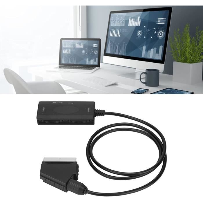 Kirolle Convertisseur péritel vers HDMI avec adaptateur femelle + câble -  Prise en charge 4 : 3 et 16 9 Commutateur de sortie pour  N64/Wii/PS2/Xbox/DVD/STB : : High-Tech
