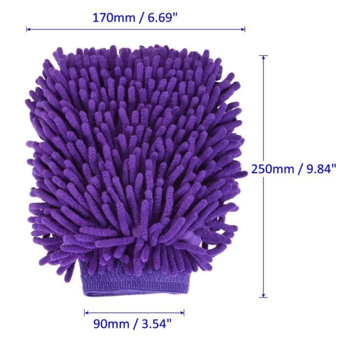 Gant de lavage en microfibre – Gants réutilisables double face pour le  nettoyage, anti-rayures, (24 x 17 cm, violet) - Cdiscount Auto