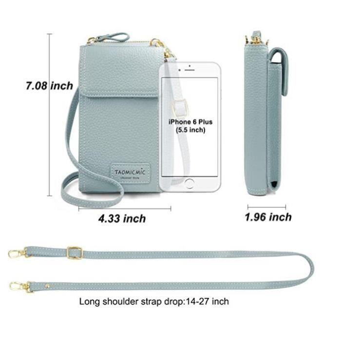Sac Portefeuille Femme REETEE - Cuir Petit Bandoulière Avec Porte Cartes