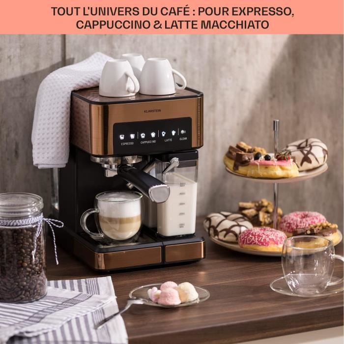 Cafetiere avec Mousseur de Lait, Cafetières, Machines à Café et Machines à  Expresso 20 Bar, Cafetière Electrique Acier Inoxydable