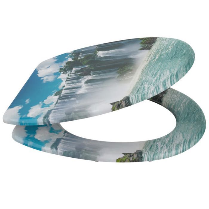 Abattant WC Soft Close - Frein De Chute, Fixation Facile - Coloris Dune