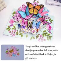 Carte Pop-up 3D Papillons – Deux Papillons Vert Et Rose – Toutes Occasions