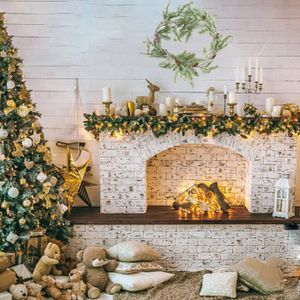 Guirlande De Noël Artificielle Verte 10 Mètres - PVC Avec Fil Intégré - Souple, Coupable - Pour Cheminée, Escalier, Porte, Déco