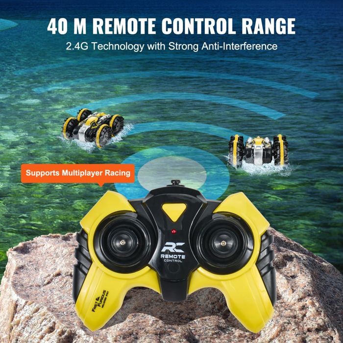 Voiture Télécommandée Amphibie 2,4 Ghz 4 Wd Étanche Rc Stunt Car Bateau Voiture Télécommandée Amphibie 2,4 Ghz 4 Wd Étanche Rc Stunt Car Bateau