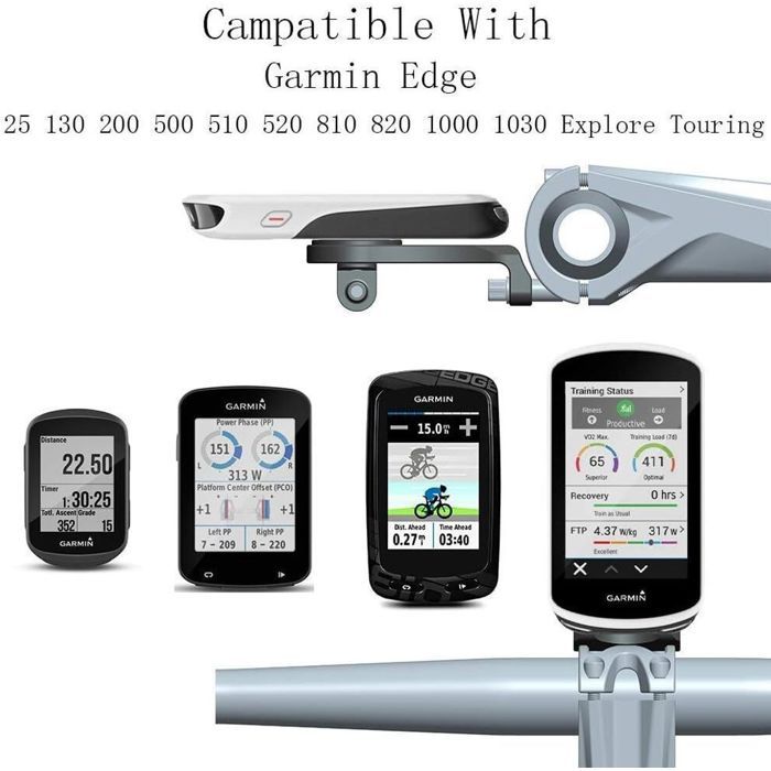 Support Garmin Support Guidon Vélo Pour Garmin Edge - Compatible Edge 200 à 1030, Réglable Et Solide Support Léger Durable Cyclisme