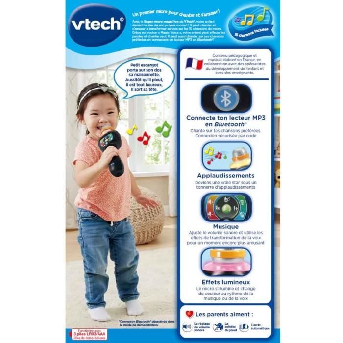 Microphone pour enfant - VTECH - Super Micro Magic'Fun - Bluetooth et  effets sonores - Cdiscount Jeux - Jouets