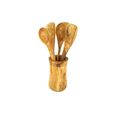 Ustensiles De Cuisine 5tlg En Bois Dolivier Avec Des Tasses