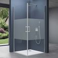 Cabine de douche pare douche design 85x90x195cm Rav24MS avec deux portes et verre de securite transparent avec bande opaque et son-0